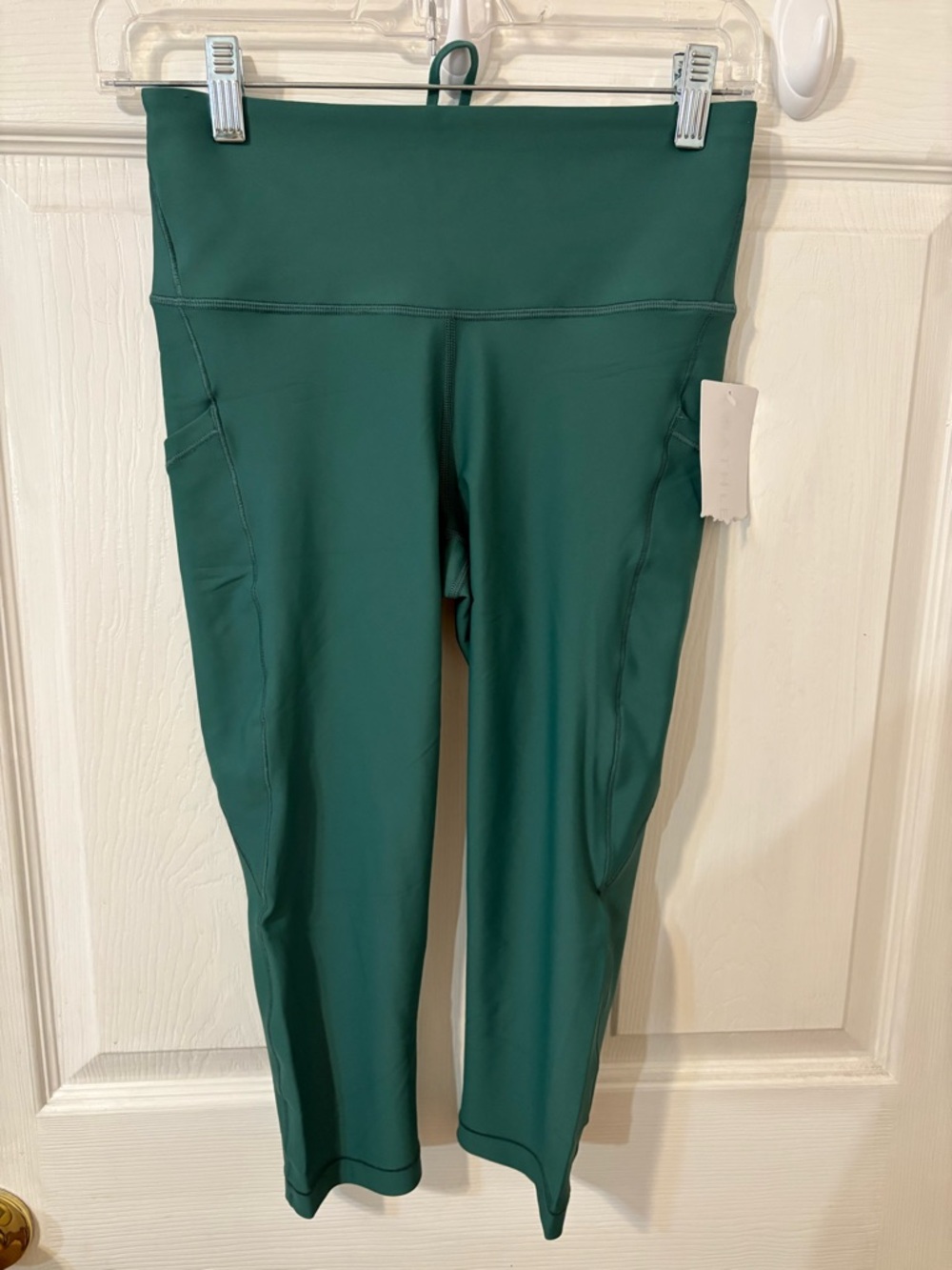 Athleta High-Waist Teal Green Activewear Leggings with Side Pockets